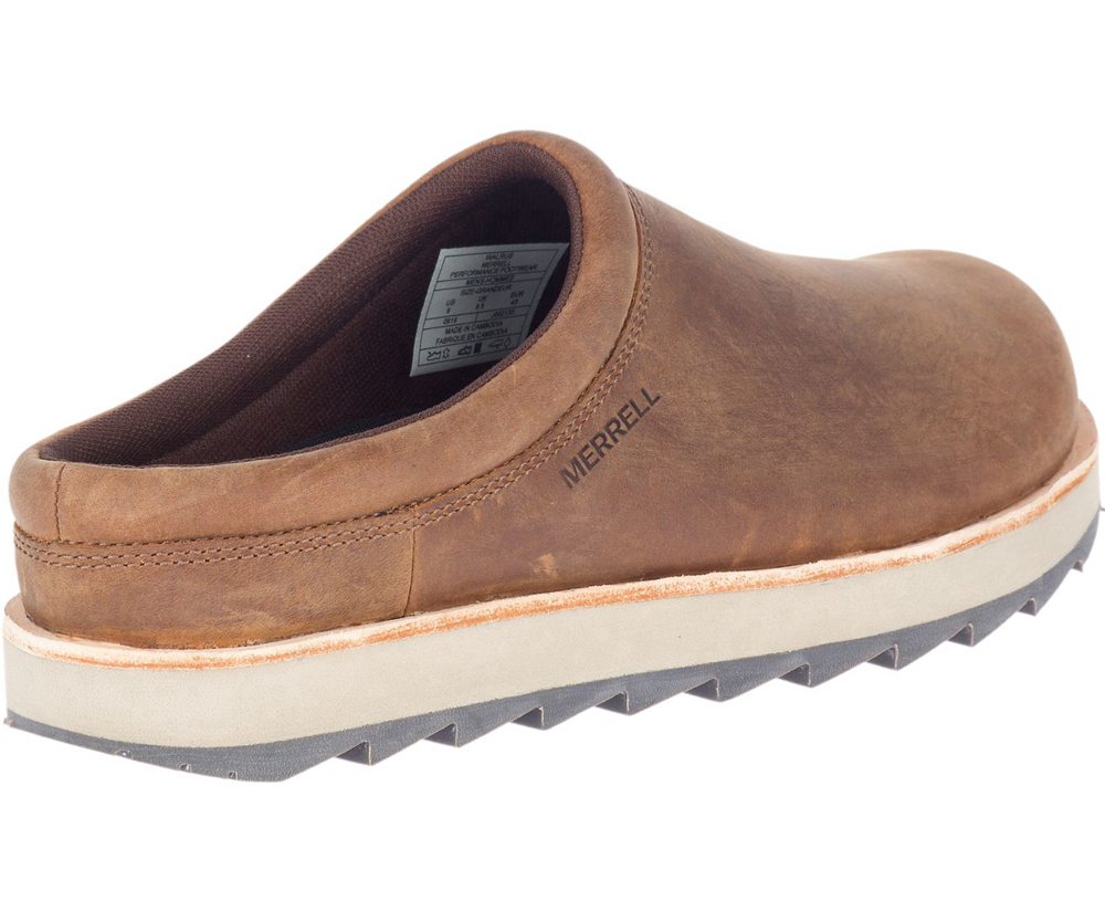 Merrell Barefoot Sko Herre - Juno Clog Læder - Brune - CFZ325017
